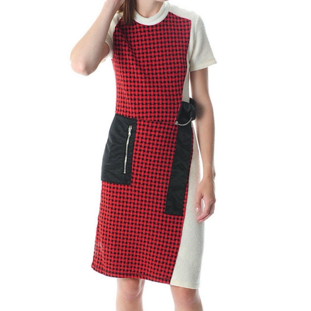 3.1 Phillip Lim 🔺◾Collage Dress w Wool Combo & Flight Pocket Retail $569